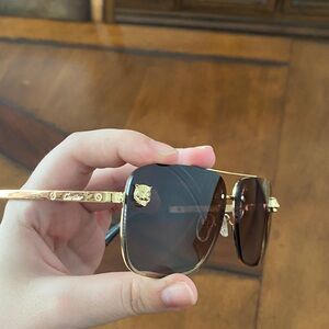 Gold Sunglasses with Black Lenses